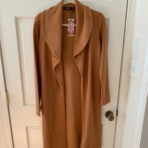 Oversized fold over duster jacket